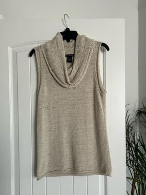 Women’s Tan Grace Elements Sleeveless Sweater Top - Size L